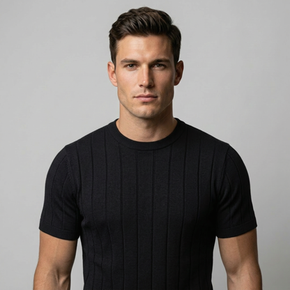 Torino™ - Geripptes Strick-T-Shirt