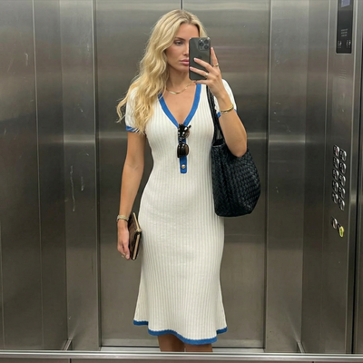 Elle I Elegantes Fishtail Midi-Kleid