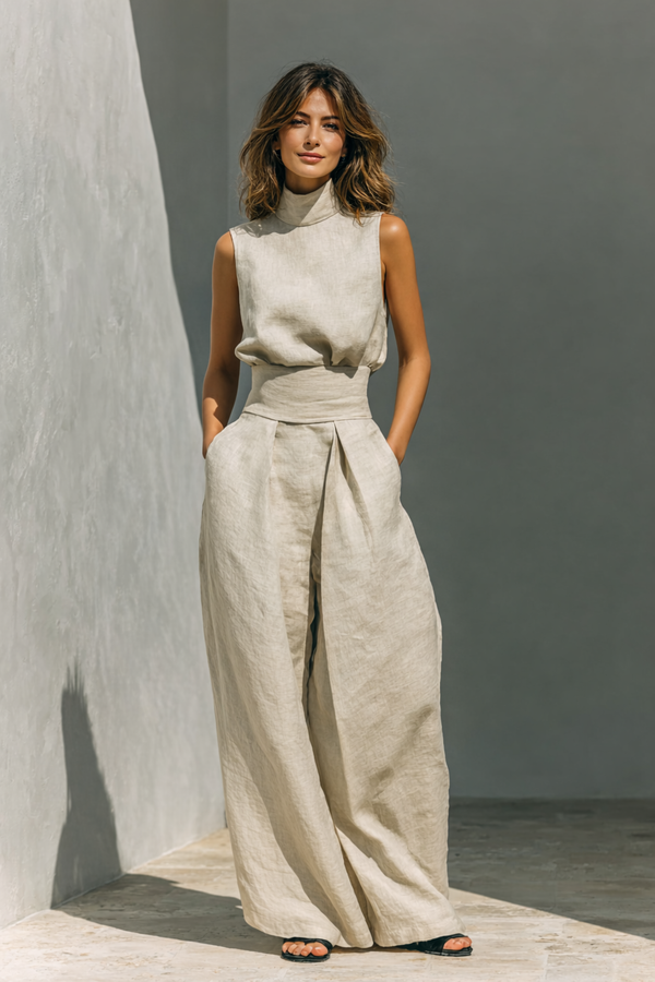 Maria™ - Lässiges Leinen-Zweiteiler-Set