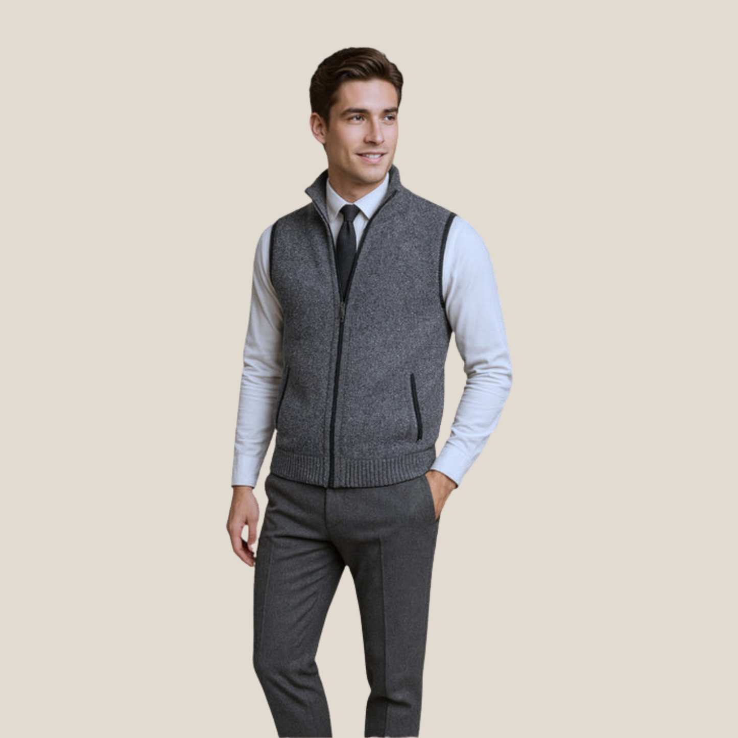 Levan™ – Eleganter Strick-Gilet mit Reißverschluss