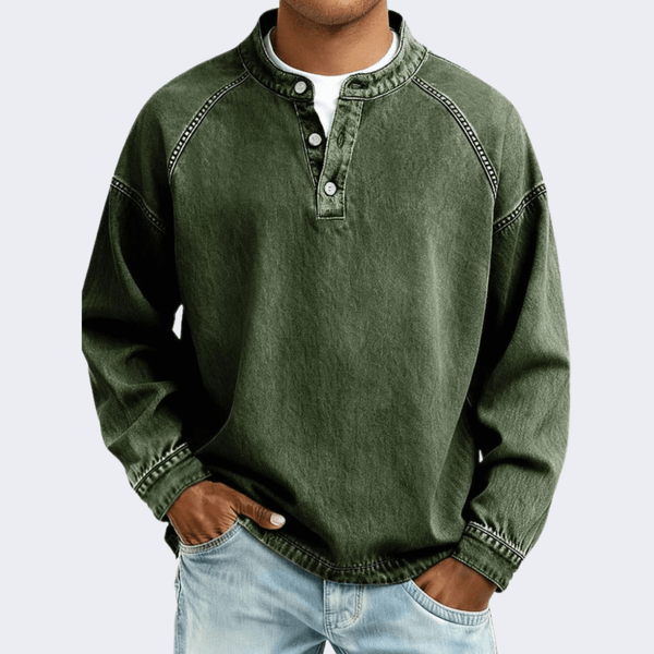 Amir™ – Henley Langarmshirt - Aurélie Mode