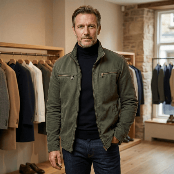 CARLOS™ – Vintage - Baumwolljacke mit Reißverschluss - Aurélie Mode