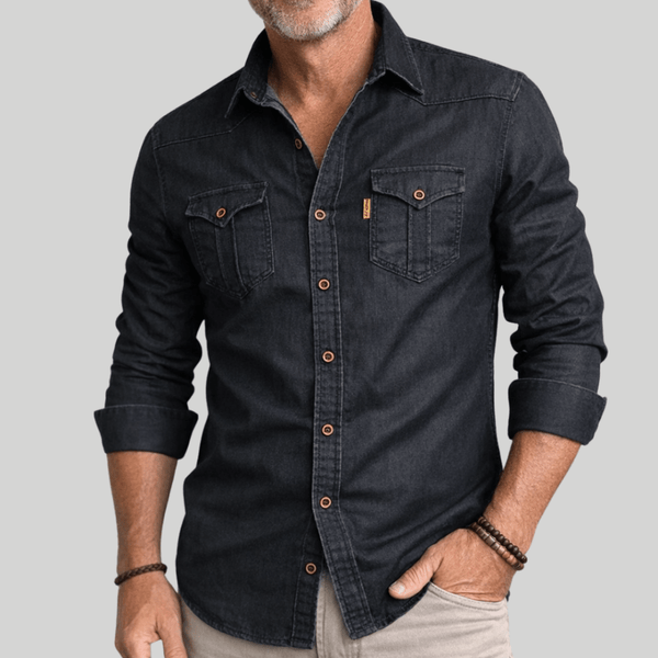 Dario™ – Elegantes Denim Hemd - Aurélie Mode