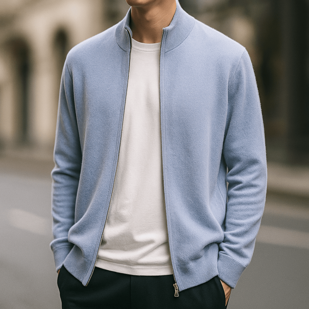 DUMONT LYON | CARDIGAN ZIPPÉ EN MAILLE POUR HOMME - Aurélie Paris