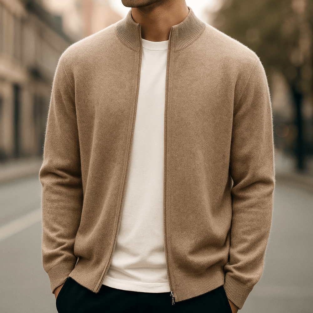 DUMONT LYON | CARDIGAN ZIPPÉ EN MAILLE POUR HOMME - Aurélie Paris