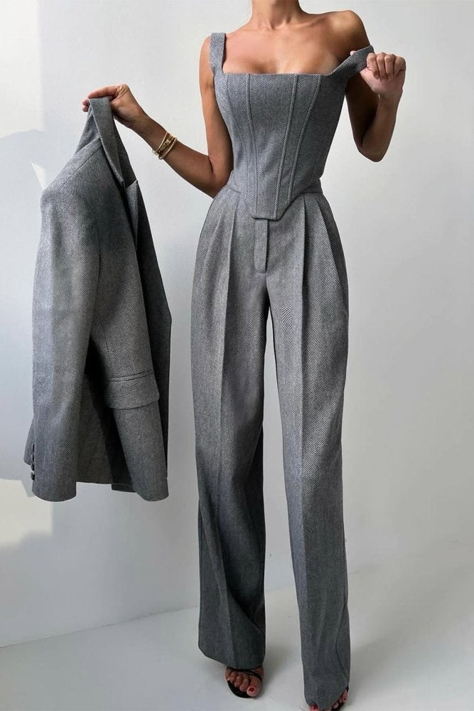 Hannah™ - Drei - teiliger Anzug mit doppelreihigem Blazer - Aurélie Mode