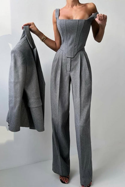 Hannah™ - Drei - teiliger Anzug mit doppelreihigem Blazer - Aurélie Mode