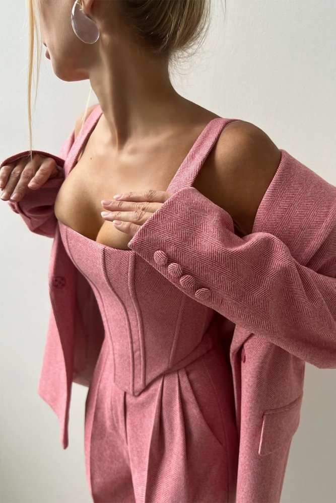 Hannah™ - Drei - teiliger Anzug mit doppelreihigem Blazer - Aurélie Mode