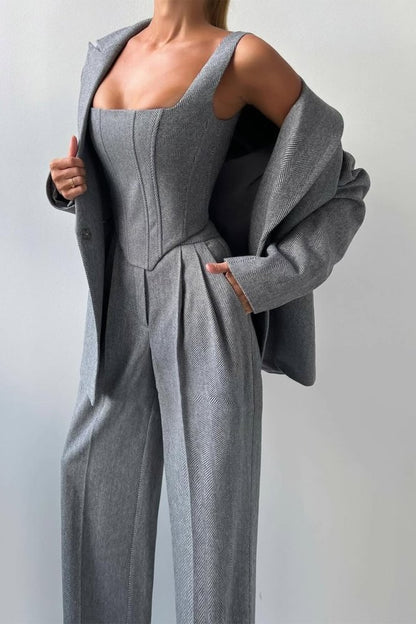 Hannah™ - Drei - teiliger Anzug mit doppelreihigem Blazer - Aurélie Mode