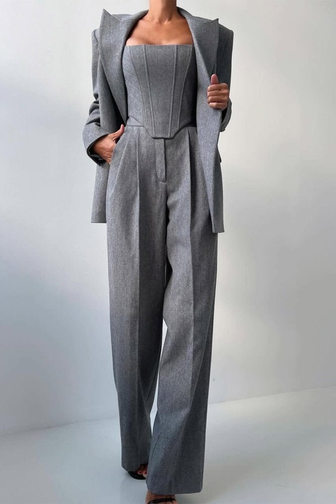 Hannah™ - Drei - teiliger Anzug mit doppelreihigem Blazer - Aurélie Mode