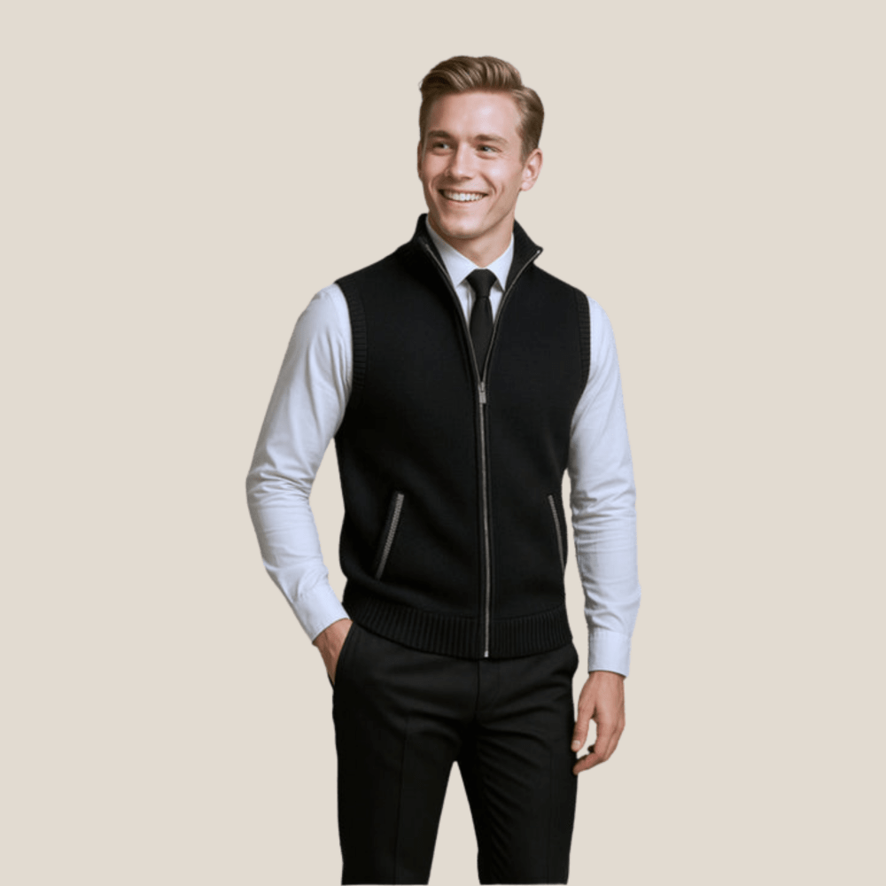 Levan™ – Gilet zippé en tricot - Aurélie Mode