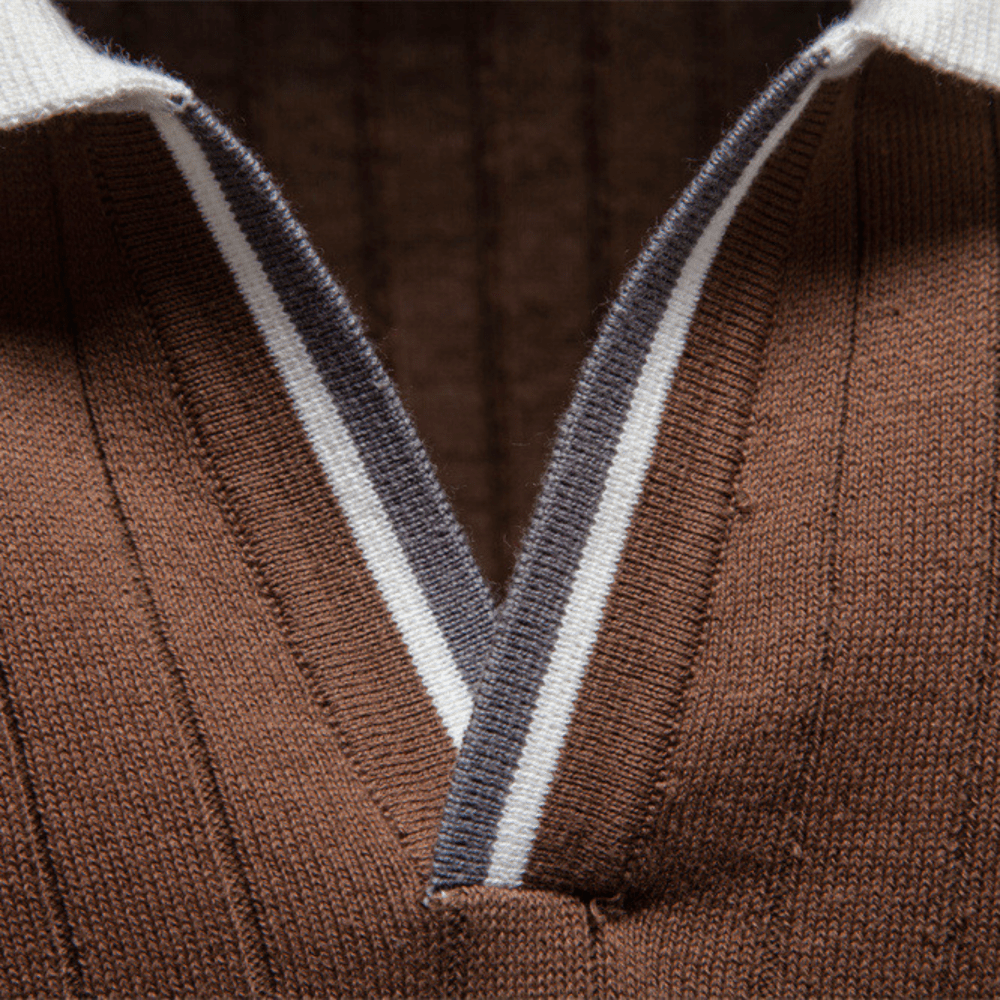 Lucca™ - Strickpolo mit Kontrastkragen - Aurélie Mode