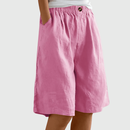 Miley™ - Elegante Baumwoll - Leinen Shorts - Aurélie Mode