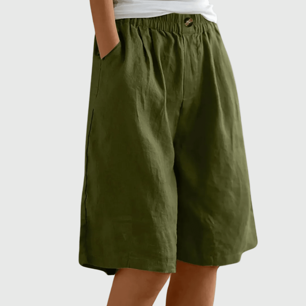 Miley™ - Elegante Baumwoll - Leinen Shorts - Aurélie Mode