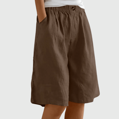 Miley™ - Elegante Baumwoll - Leinen Shorts - Aurélie Mode