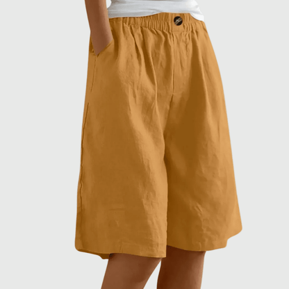 Miley™ - Elegante Baumwoll - Leinen Shorts - Aurélie Mode