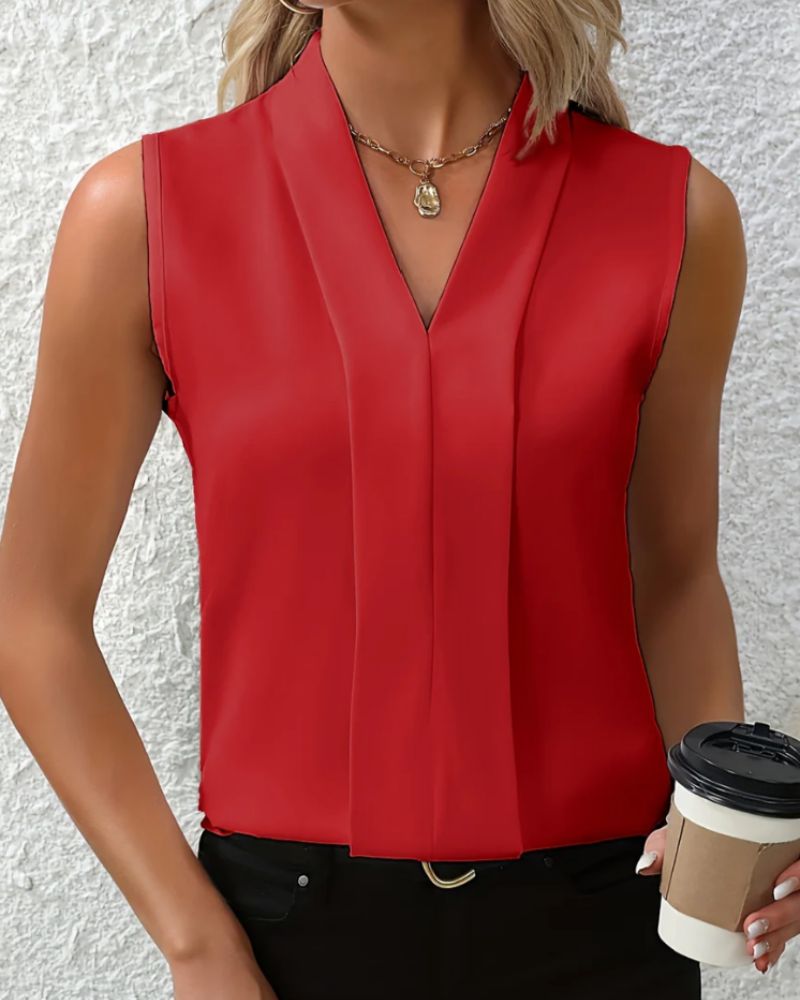 Nicole™ - V - Ausschnitt Freizeitbluse - Aurélie Mode