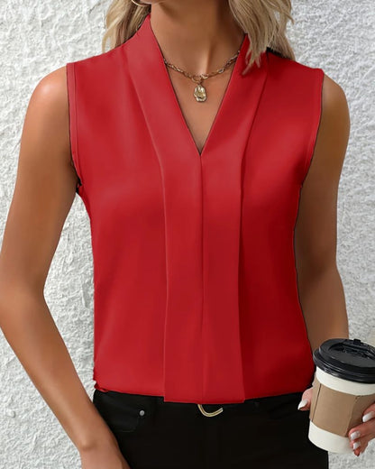 Nicole™ - V - Ausschnitt Freizeitbluse - Aurélie Mode