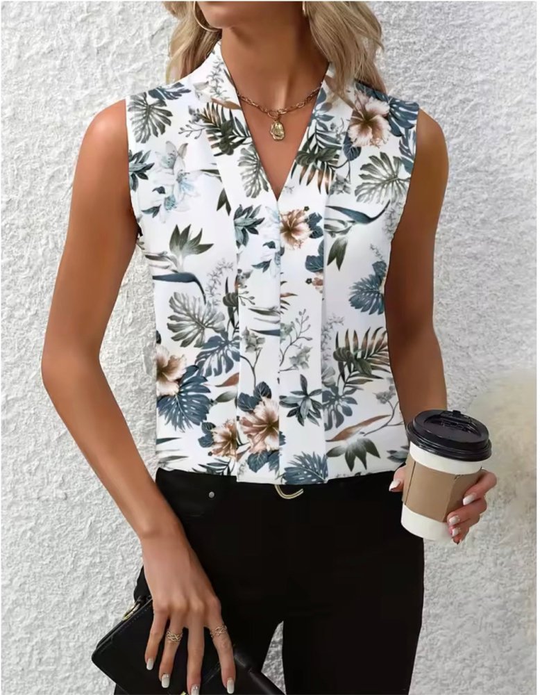 Nicole™ - V - Ausschnitt Freizeitbluse - Aurélie Mode
