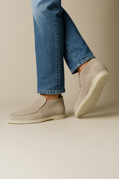 Old Money – Mocassins montants en daim haut de gamme - Aurélie Paris