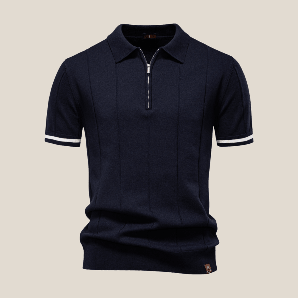 Parma™ - Geripptes Zip - Polo mit Ärmelstreifen - Aurélie Mode