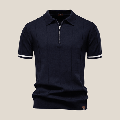 Parma™ - Geripptes Zip - Polo mit Ärmelstreifen - Aurélie Mode