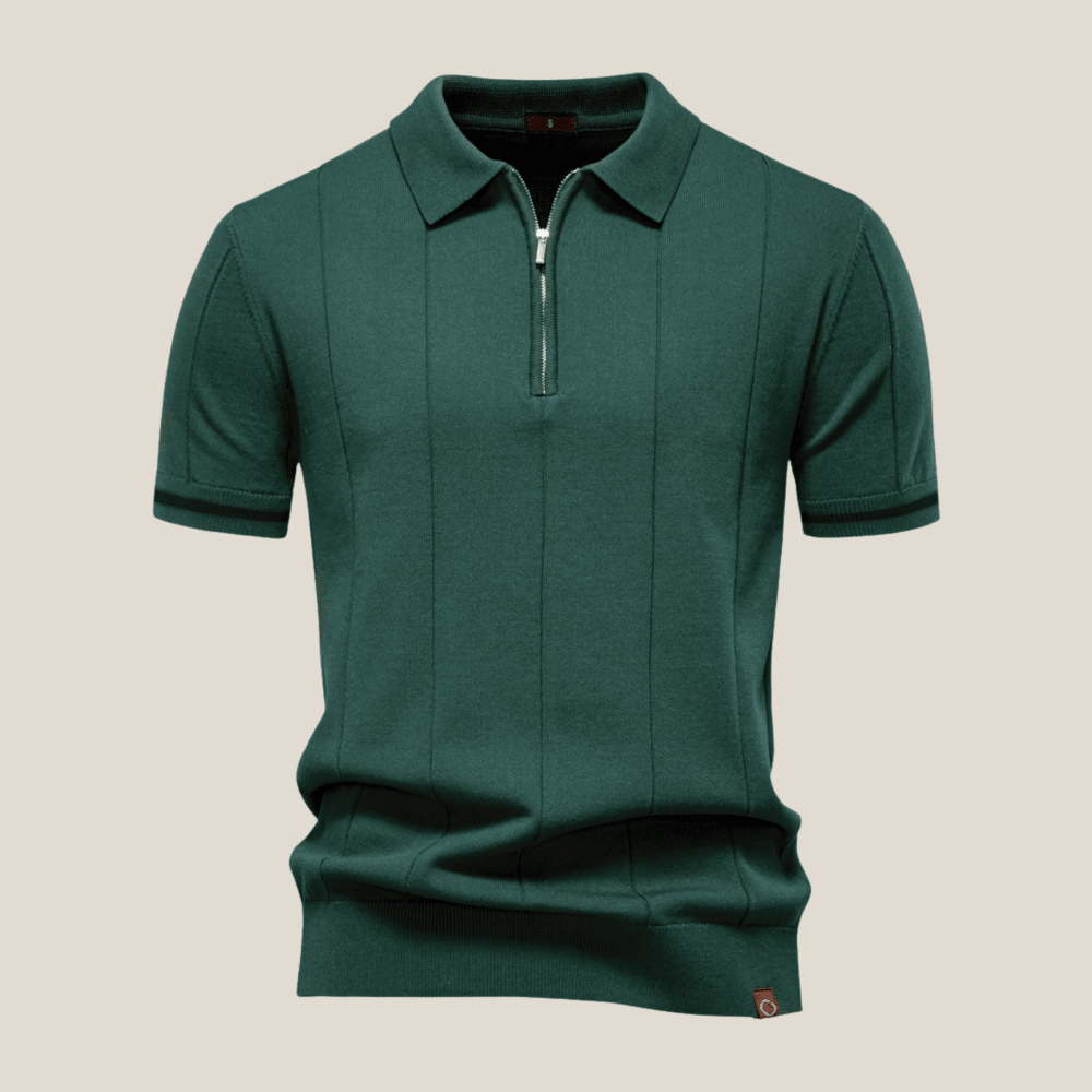 Parma™ - Geripptes Zip - Polo mit Ärmelstreifen - Aurélie Mode