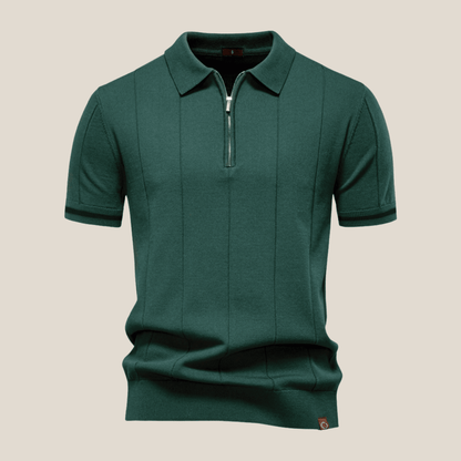 Parma™ - Geripptes Zip - Polo mit Ärmelstreifen - Aurélie Mode