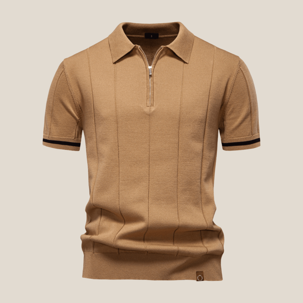 Parma™ - Geripptes Zip - Polo mit Ärmelstreifen - Aurélie Mode