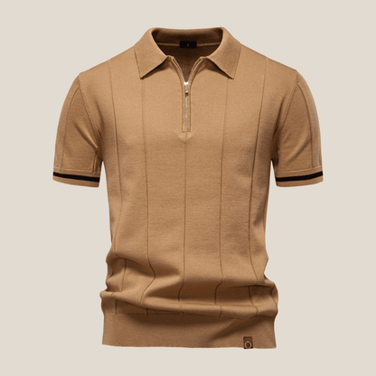 Parma™ - Geripptes Zip - Polo mit Ärmelstreifen - Aurélie Mode