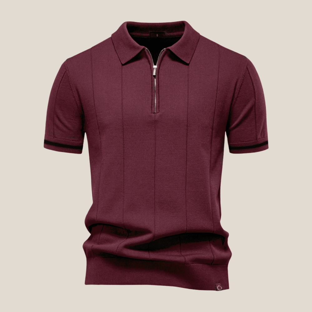 Parma™ - Geripptes Zip - Polo mit Ärmelstreifen - Aurélie Mode