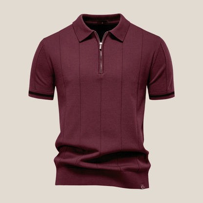 Parma™ - Geripptes Zip - Polo mit Ärmelstreifen - Aurélie Mode