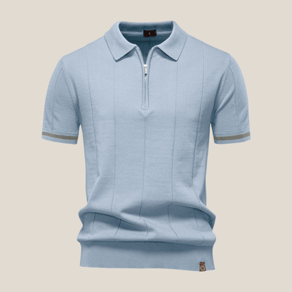 Parma™ - Geripptes Zip - Polo mit Ärmelstreifen - Aurélie Mode