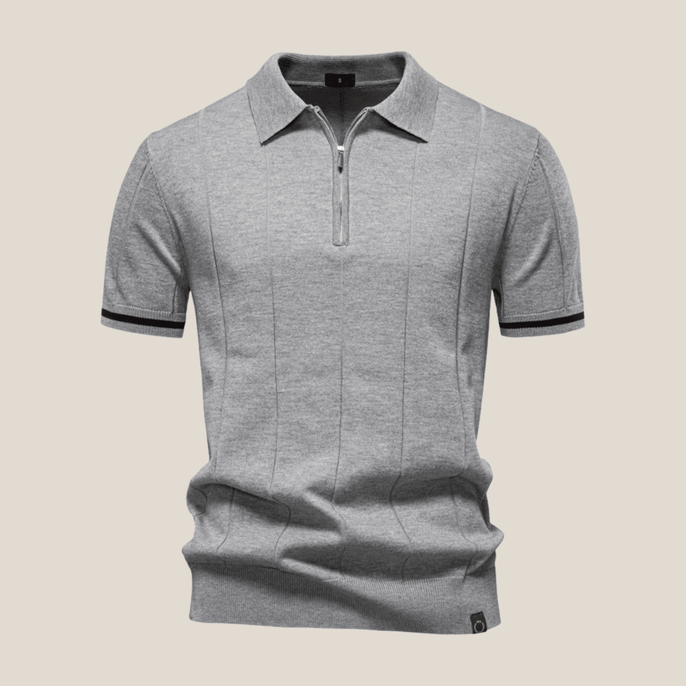 Parma™ - Geripptes Zip - Polo mit Ärmelstreifen - Aurélie Mode