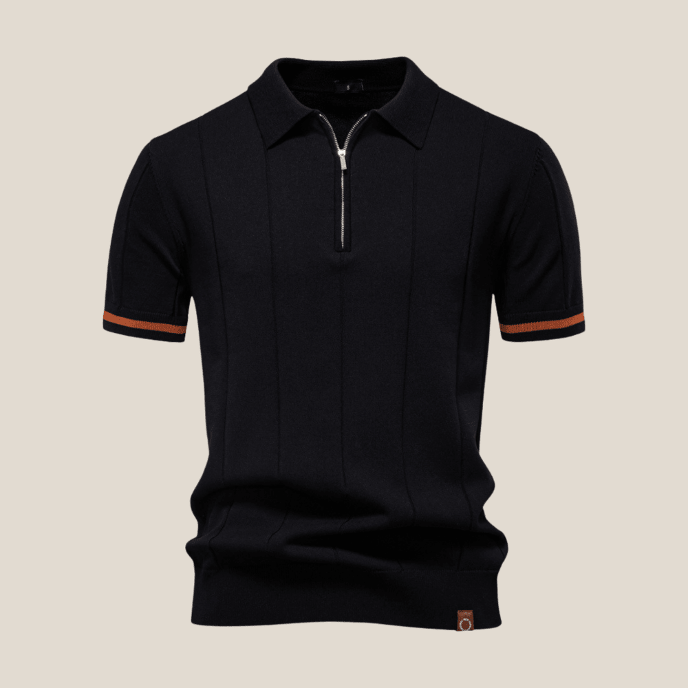 Parma™ - Geripptes Zip - Polo mit Ärmelstreifen - Aurélie Mode