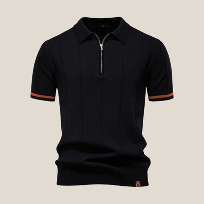 Parma™ - Geripptes Zip - Polo mit Ärmelstreifen - Aurélie Mode