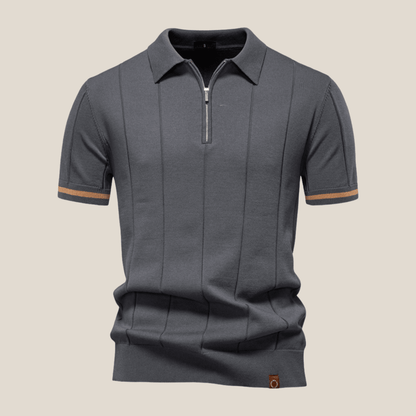 Parma™ - Geripptes Zip - Polo mit Ärmelstreifen - Aurélie Mode