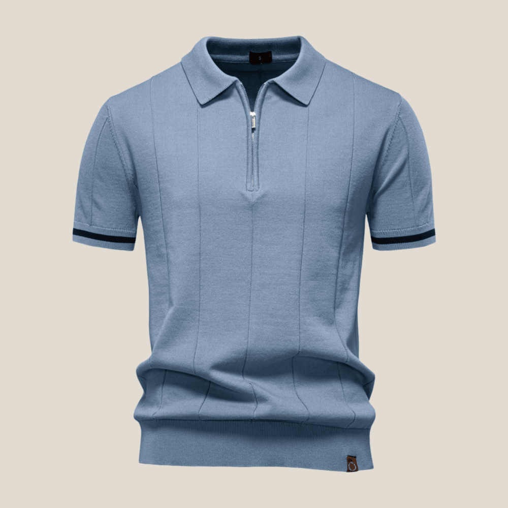 Parma™ - Geripptes Zip - Polo mit Ärmelstreifen - Aurélie Mode