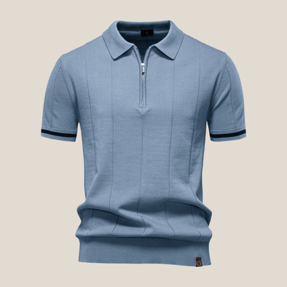 Parma™ - Geripptes Zip - Polo mit Ärmelstreifen - Aurélie Mode