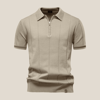 Parma™ - Geripptes Zip - Polo mit Ärmelstreifen - Aurélie Mode