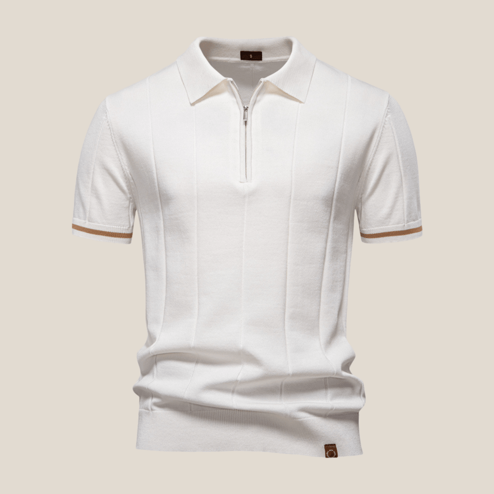 Parma™ - Geripptes Zip - Polo mit Ärmelstreifen - Aurélie Mode