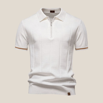 Parma™ - Geripptes Zip - Polo mit Ärmelstreifen - Aurélie Mode