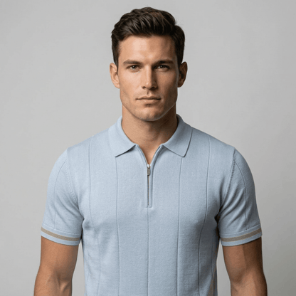 Parma™ - Geripptes Zip - Polo mit Ärmelstreifen - Aurélie Mode