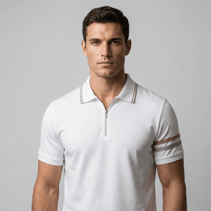 Trento™ - Sportliches Zip - Polo mit Streifendetails - Aurélie Mode