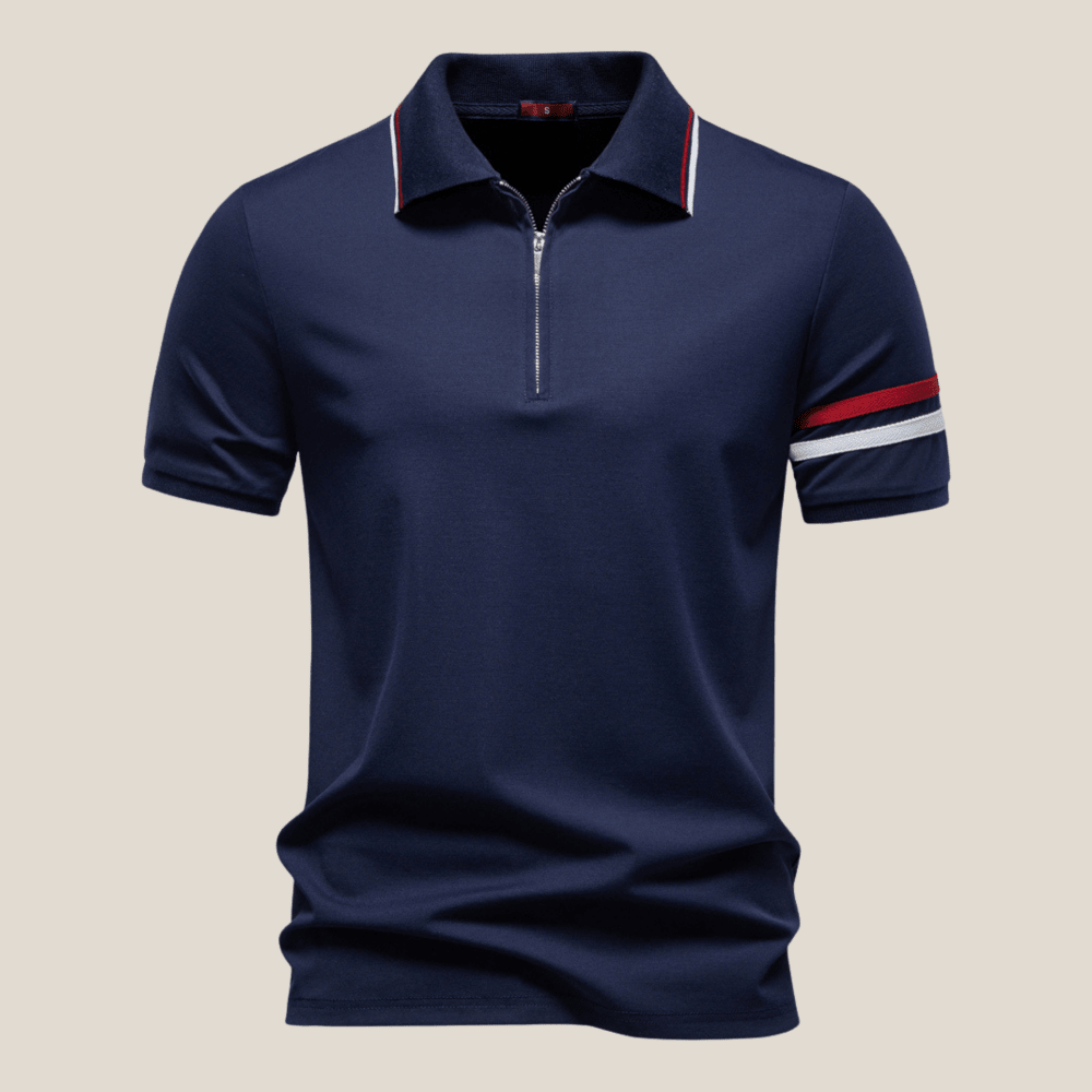 Trento™ - Sportliches Zip - Polo mit Streifendetails - Aurélie Mode