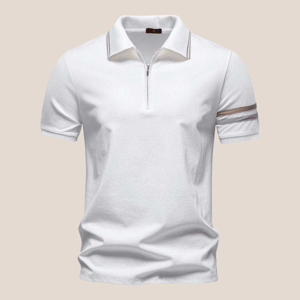 Trento™ - Sportliches Zip - Polo mit Streifendetails - Aurélie Mode