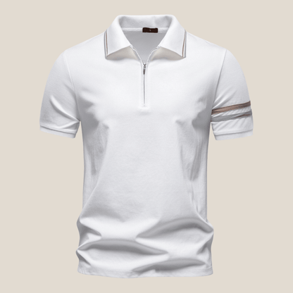 Trento™ - Sportliches Zip - Polo mit Streifendetails - Aurélie Mode