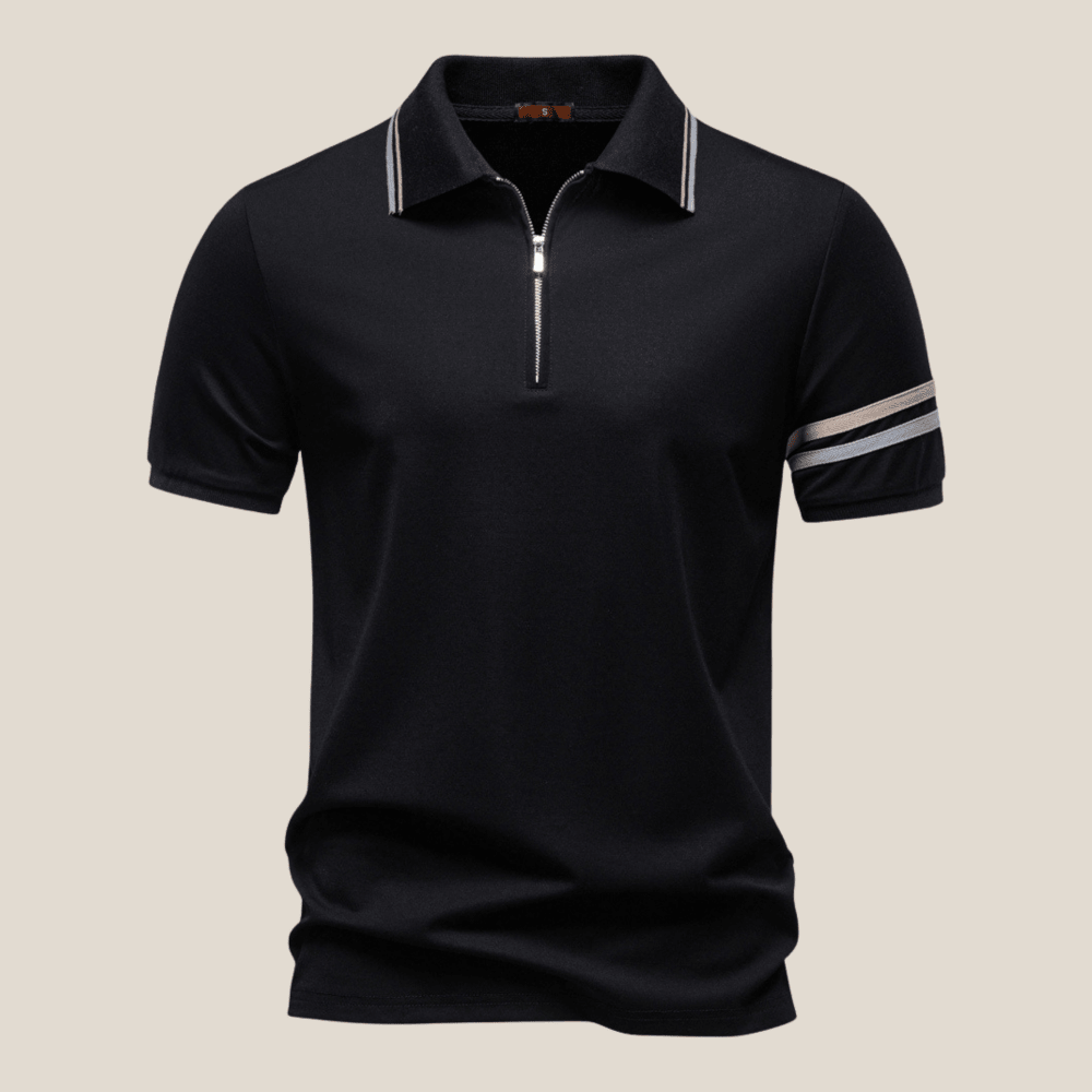 Trento™ - Sportliches Zip - Polo mit Streifendetails - Aurélie Mode