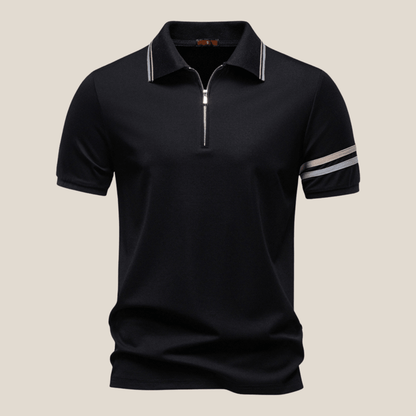 Trento™ - Sportliches Zip - Polo mit Streifendetails - Aurélie Mode